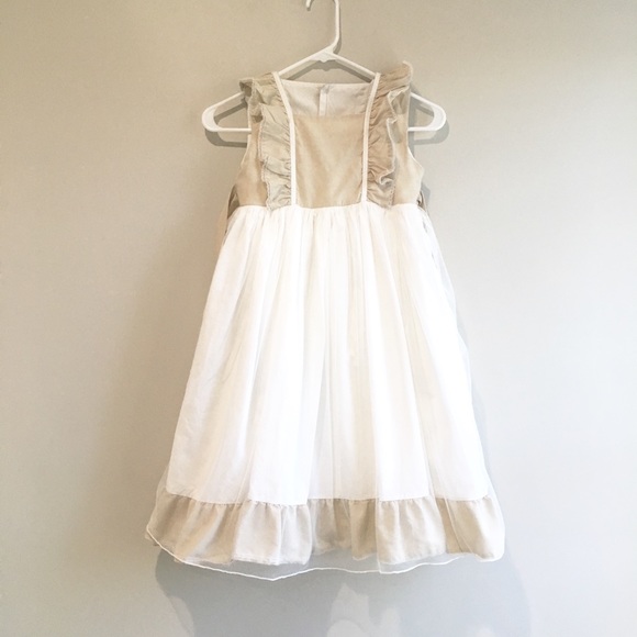 Think Pink Bows Dresses Think Pink Bows Champagne And Tulle Ruffle Dress Poshmark